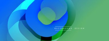 Soyut sıvı şekilleri mavi ve yeşillikleri harmanlıyor. Üst üste binen katmanlar dinamik görsel doku yaratır. Arka planlar için modern tasarım ögesi.