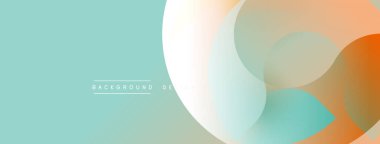 Soyut arkaplan özellikleri üst üste biniyor. Yumuşak renkler modern, minimalist estetik yaratır. Tasarım deniz mavisi, turuncu, beyaz renkler içerir.