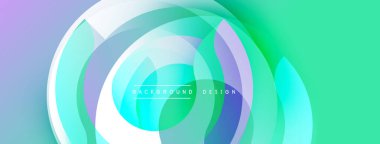 Soyut katmanlar dinamik görsel efekt yaratır. Renkler karışıyor, dairesel desenler oluşturuyor. Arkaplan ve sunumlar için uygun modern tasarım.