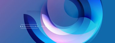 Soyut sıvı şekilleri örtüşür, parlak mavi ve mor renkler yaratır. Arkaplan ve pankartlar için uygun modern tasarım ögesi.