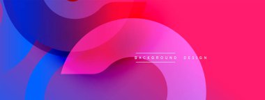 Soyut canlı katmanlar örtüşüyor. Pembe, mavi, mor renkler düzgün bir şekilde harmanlanır. Dijital projeler için modern tasarım öğesi. Metin arkaplan tasarımı okur.