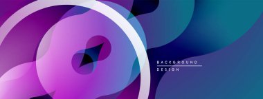 Soyut sıvı şekilleri, canlı mor, mavi gradyanlar. Modern tasarım, pürüzsüz geçişler, dinamik kompozisyon. Minimalist estetik, zarif zemin.