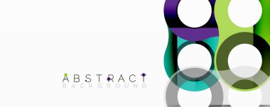 Renkli üst üste binen daireler modern soyut tasarım yaratır. Parlak renkler harmanlanır, dinamik görsel doku oluşturur. Basit, temiz estetik..