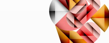 Soyut geometrik bileşim. Şekiller örtüşüyor, dinamik görsel ilgi yaratıyor. Sıcak, serin tonlar kusursuz bir şekilde harmanlanır. Minimalist tasarım.