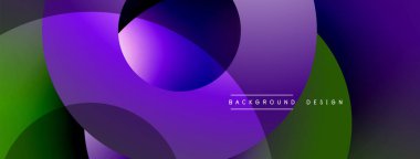 Soyut sıvı şekilleri kesişir. Mor, yeşil renkler, dinamik görsel efekt oluşturur. Arka planlar için modern tasarım ögesi.