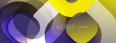 Soyut örtüşen şekiller dinamik görsel akış yaratır. Renkler karışır, değişim etkisi yaratır. Modern tasarım ögesi.