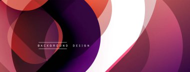 Soyut çemberler çakışıyor, canlı gradyanlar yaratıyor. Pembe, mor, turuncu renkler tasarımda baskın. Modern arkaplan dokusu.