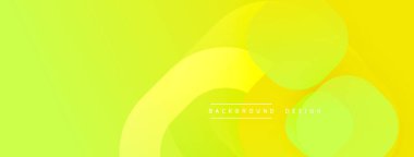 Parlak sarı soyut arka plan. Üst üste binen şekiller dinamik görsel efekt yaratır. Sancaklar ve sunumlar için modern tasarım uygun.