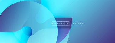 Soyut mavi katmanlar dinamik bileşim yaratır. Derece gölgeleri derinliği, modern estetiği gösteriyor. Metin arkaplan tasarımı okur.