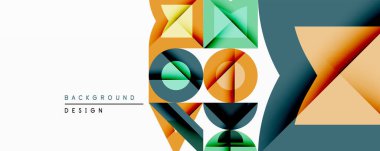 Soyut geometrik bileşim. Üst üste binen şekiller modern tasarım yaratır. Renk değişimi, deniz mavisi, gradyatör görsel ilgi. Minimalist estetik, temiz çizgiler..