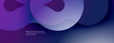Soyut arkaplan özellikleri akan şekiller, gradyanlar. Mor, mavi renkler modern tasarım yaratır. Yumuşak kıvrımlar hareketi, derinliği gösterir.