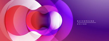 Soyut, canlı çemberler, dinamik rengarenk bir arkaplan oluşturur. Projeler için modern tasarım ögesi.