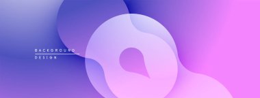 Soyut sıvı şekiller, mor renkler, eğim arkaplanı. Minimalist tasarım, modern estetik, pürüzsüz geçişler.