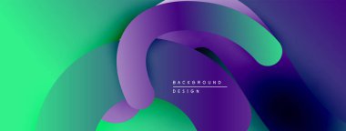 Soyut sıvı şekilleri, canlı gradyanlar. Mor, yeşil renkler düzgün bir şekilde harmanlanır. Arka planlar için modern tasarım ögesi.