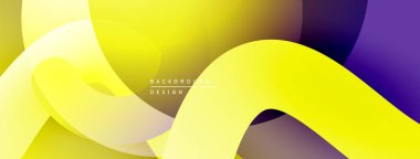 Soyut sarı, mor renkler. Düz eğriler dinamik bileşim yaratır. Arkaplan ve sunumlar için modern tasarım.