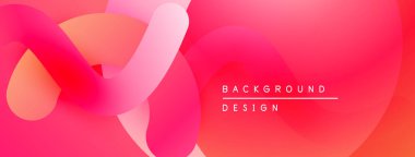 Soyut sıvı şekiller, pembe renkler, eğim arkaplanı. Dijital projeler için modern tasarım öğesi. Basit, temiz estetik..