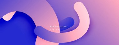 Soyut sıvı şekilleri, değişken renkler. Yumuşak kıvrımlar dinamik bileşim yaratır. Arka planlar için modern tasarım ögesi.