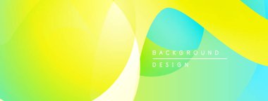 Soyut canlı katmanlar harmanlanır. Sarı, yeşil, turkuaz renkler pürüzsüz gradyanlar yaratır. Dijital projeler için modern tasarım ögesi.
