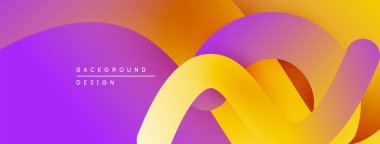 Soyut eğimler akışkan şekiller yaratır. Mor, turuncu, sarı renkler düzgün bir şekilde harmanlanır. Arka planlar için modern tasarım ögesi.