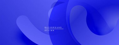 Soyut mavi arkaplan. Pürüzsüz şekiller, dinamik görsel efektler yaratır. Dijital projeler için modern tasarım ögesi.