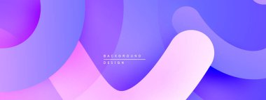 Soyut sıvı şekiller, canlı mor, pembe renkler. Modern tasarım, pürüzsüz eğimler dinamik kompozisyon yaratır. Minimalist estetik.