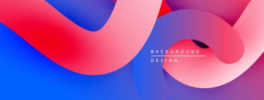 Soyut akışkan şekiller, canlı renkler. Pembe, mavi renkler düzgün bir şekilde modern tasarımı oluşturur. Minimalist estetik.