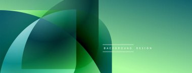 Soyut yeşil gradyanlar çakışıyor, dinamik görsel akış yaratıyor. Modern tasarım öğeleri tazeliği ve yeniliği önerir. Mevcut en küçük metin.