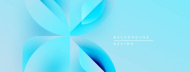 Soyut mavi şekiller çiçek desenleri oluşturur. Işık eğimli arkaplan modern tasarım öğesi sunar. Basit metin arkaplan tasarımı okur.