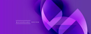 Soyut mor tasarım. Akan şekiller dinamik görsel efektler yaratır. Çeşitli projeler için modern arkaplan.