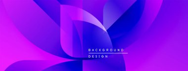 Soyut enerjik tasarım. Akan şekiller dinamik mor, mavi gradyanlar yaratır. Dijital projeler için modern arkaplan.