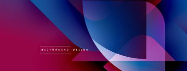 Soyut gradyanlar çakışıyor, dinamik görsel etki yaratıyor. Mor, mavi renkler kompozisyona hakim. Mevcut en küçük metin.