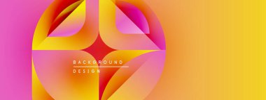 Soyut renkli tasarım. Üst üste binen şekiller canlı bir değişim etkisi yaratır. Çeşitli projeler için modern arkaplan.