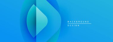 Soyut mavi eğimler akan şekiller oluşturur. Metin içerikli minimalist tasarım. Temiz, modern estetik.