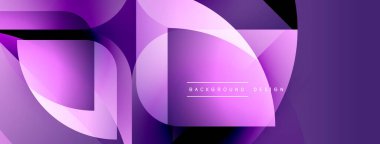Soyut geometrik şekiller, mor gradyanlar, modern tasarım. Minimalist kompozisyon dinamik görsel efekt yaratır. Arkaplan ögeleri derinlik.