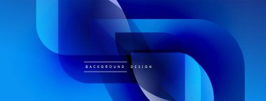 Soyut mavi tasarım. Pürüzsüz şekiller örtüşür, dinamik görsel efekt yaratır. Değişken renklere sahip modern arkaplan.