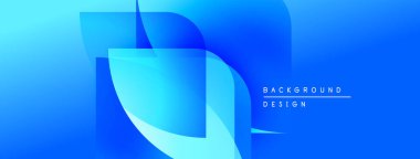 Soyut mavi eğimler dinamik şekiller yaratır. Modern tasarım teknoloji, yenilik, akıcılık öneriyor. Minimalist estetik, temiz çizgiler görsel cazibe sunar.
