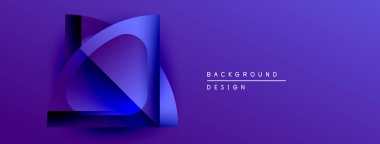 Soyut geometrik şekiller örtüşür, dinamik mor gradyan etki yaratır. Arkaplan ve sunumlar için uygun modern tasarım.