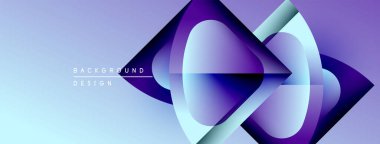 Soyut mor tasarım katmanlı şekiller, gradyanlar, ışık efektleri. Dijital projeler için modern arkaplan.