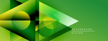 Soyut yeşil gradyan tasarımı. Geometrik şekiller, dinamik görsel efekt oluşturur. Sunumlar için modern arkaplan uygun.