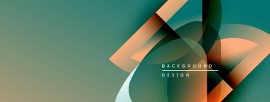 Soyut geometrik şekiller örtüşür, dinamik görsel efekt yaratır. Gradyan renkler düzgün bir şekilde harmanlanarak modern arkaplan tasarımı oluşturur.