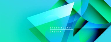 Soyut geometrik şekiller örtüşür, parlak mavi, yeşil eğimler yaratır. Modern tasarım dijital sanat, arkaplan dokusu öneriyor.