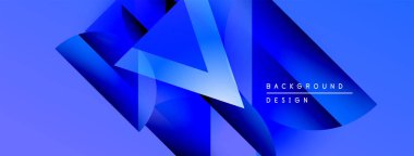 Soyut mavi tasarım. Geometrik şekiller, dinamik görsel efekt oluşturur. Sunumlar ve web siteleri için modern arkaplan uygun.