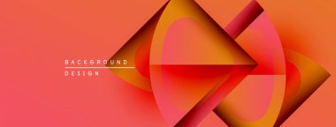 Soyut geometrik şekiller, canlı turuncu renkler, akan çizgiler modern arkaplan tasarımı yaratır. Minimalist estetik, dinamik kompozisyon.