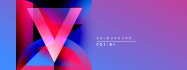 Soyut canlı tasarım katmanlı şekiller, kalın renkler içerir. Gradyan karışımları dinamik görsel etki yaratır. Modern estetik.