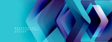 Soyut geometrik tasarım. Mavi, mor renkler katmanlı kareler oluşturur. Dijital projeler için modern ve canlı bir arkaplan.