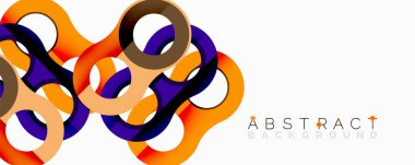 Soyut renkli kurdeleler dinamik kompozisyon oluşturur. Turuncu, mor, mavi renkler kusursuz bir şekilde harmanlanır. Arka planlar için modern tasarım ögesi.