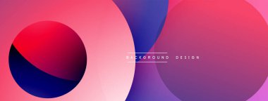 Soyut gradyan şekiller çakışıyor. Pembe, mor, mavi renkler düzgün bir şekilde modern görsel efekt oluşturur. Minimalist tasarım.