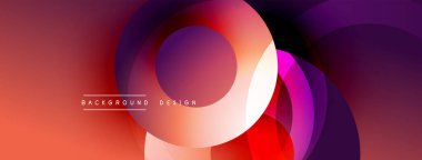 Soyut tasarım özellikleri üst üste biniyor. Renkler kırmızı, turuncu ve mor arasında değişiyor. Modern estetik, arka planlar için uygun.