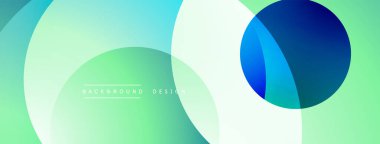 Soyut geometrik şekiller çakışıyor. Renk mavileri, yeşiller, beyazlar modern görsel efektler yaratır. Minimalist tasarım arka planlar için uygundur.