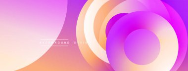 Soyut renkli katmanlar dinamik dairesel tasarım yaratır. Gradyan gölgeler harmanlanarak modern arkaplan oluşturur. Yumuşak renkler huzuru çağrıştırır..